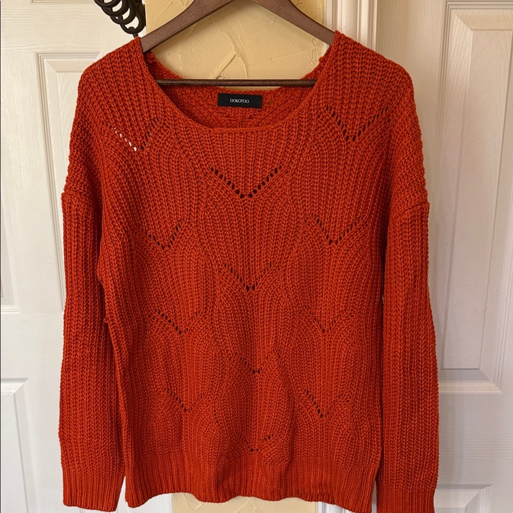 Chic Orange Crew Neck Sweater - image 4